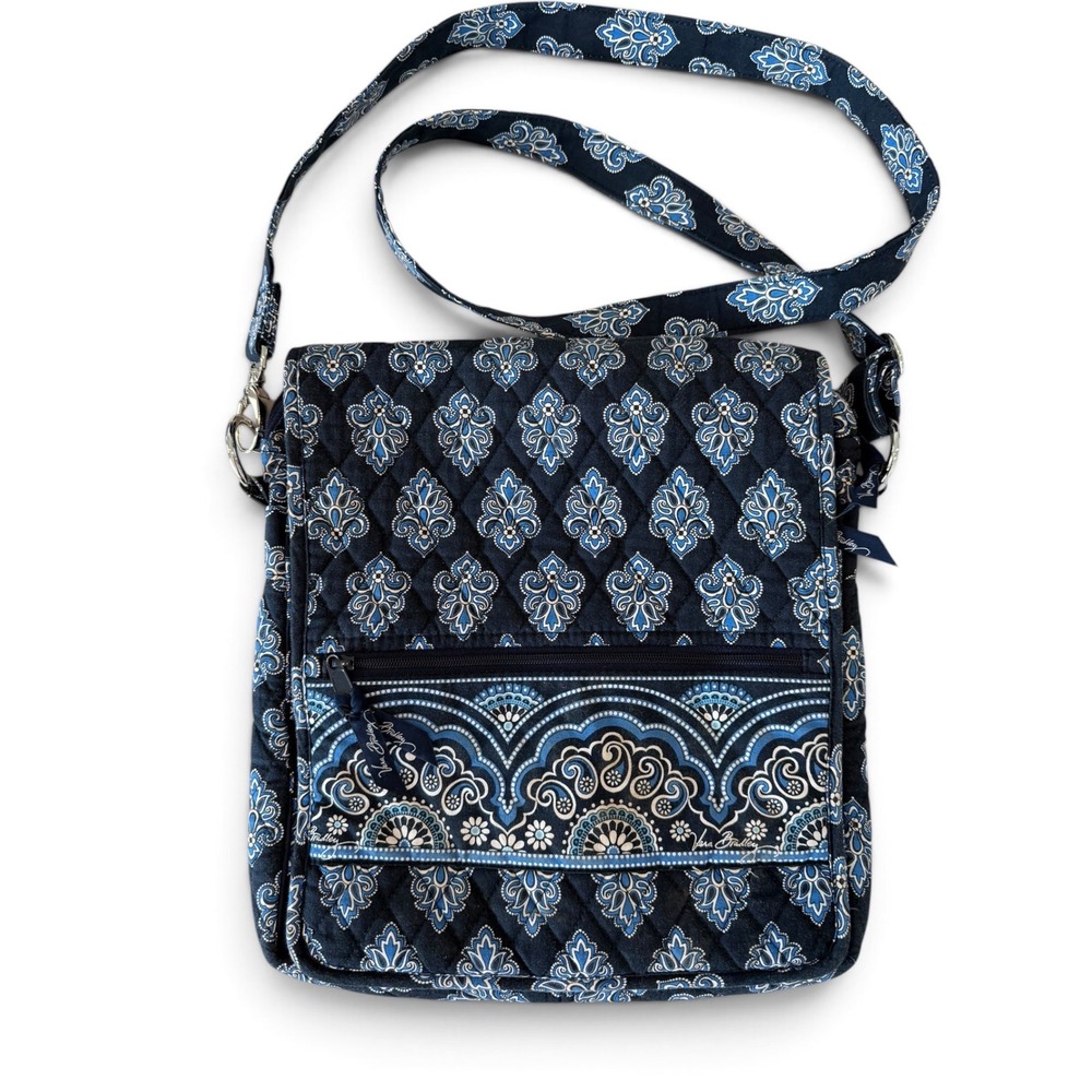 Vera Bradley Classic Retired Calypso Blue Messenger Mailbag Crossbody Bag